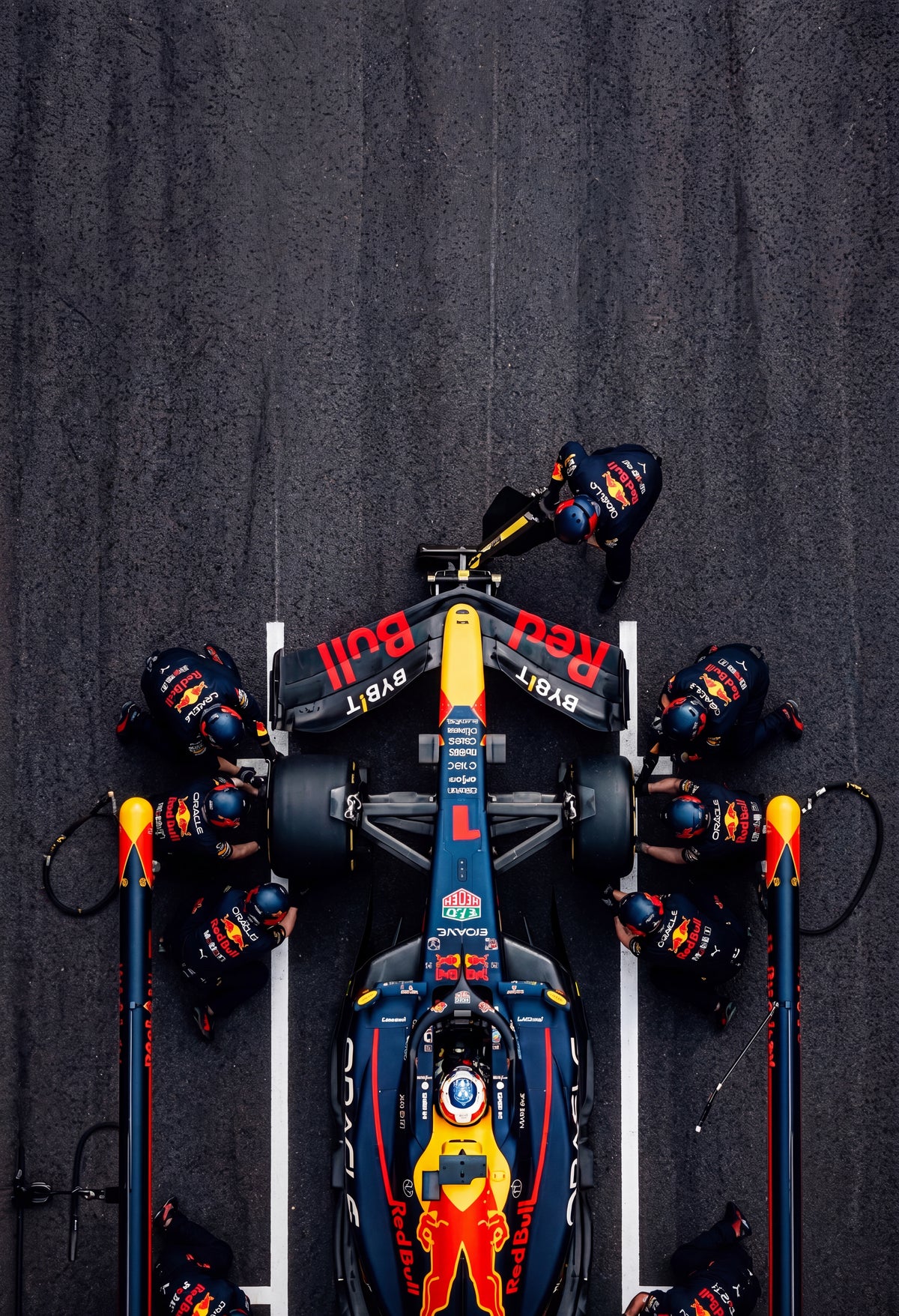 Red Bull – Overhead Pit Stop Framed Poster