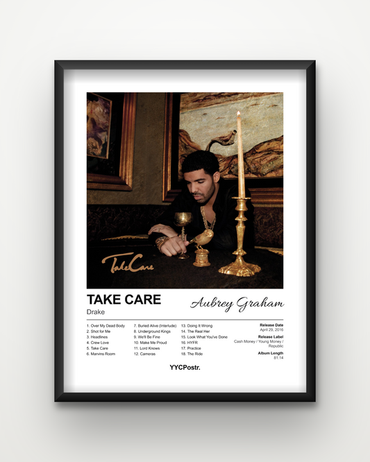 Drake — Take Care Framed Album Poster