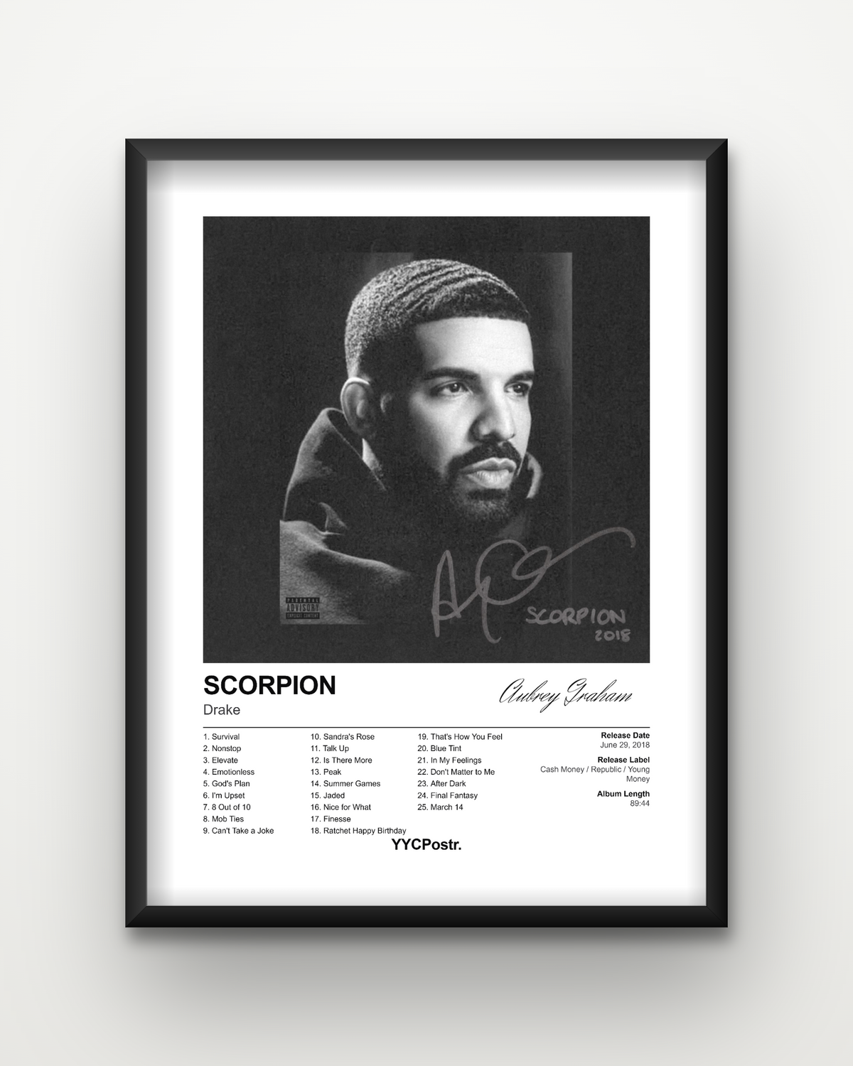 Drake — Scorpion Framed Album Poster