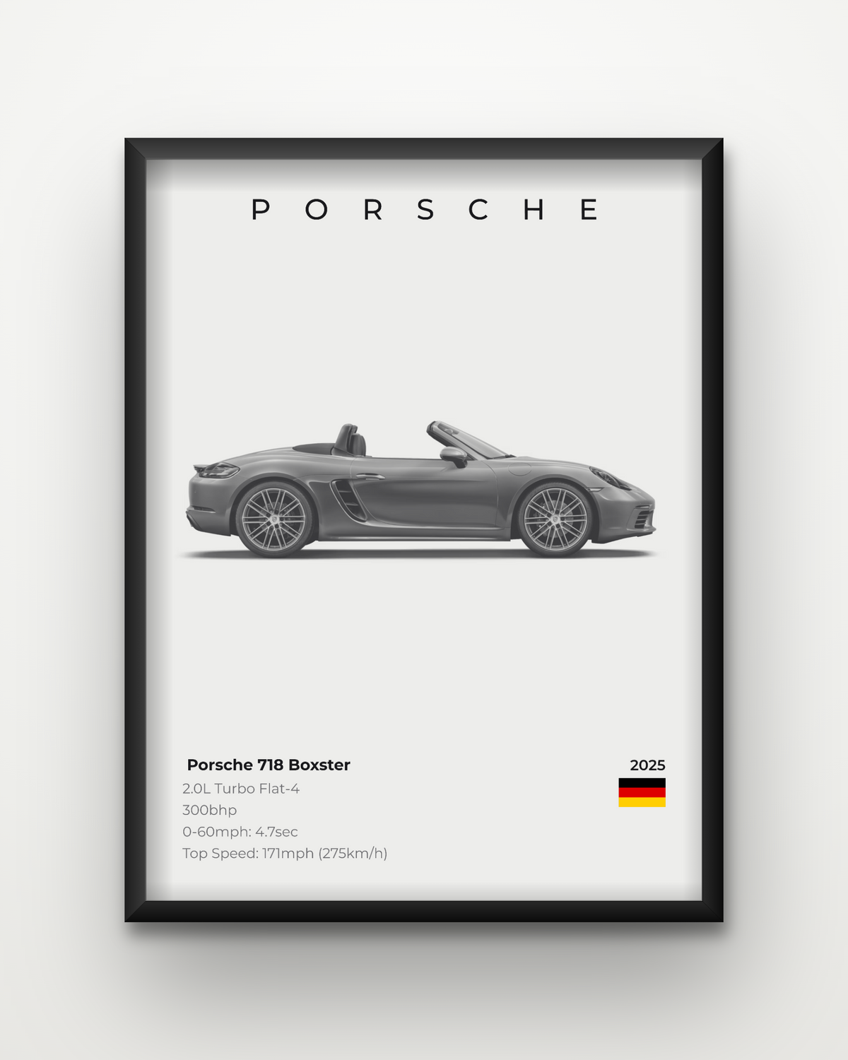 Porsche 718 Boxster Framed Car Poster