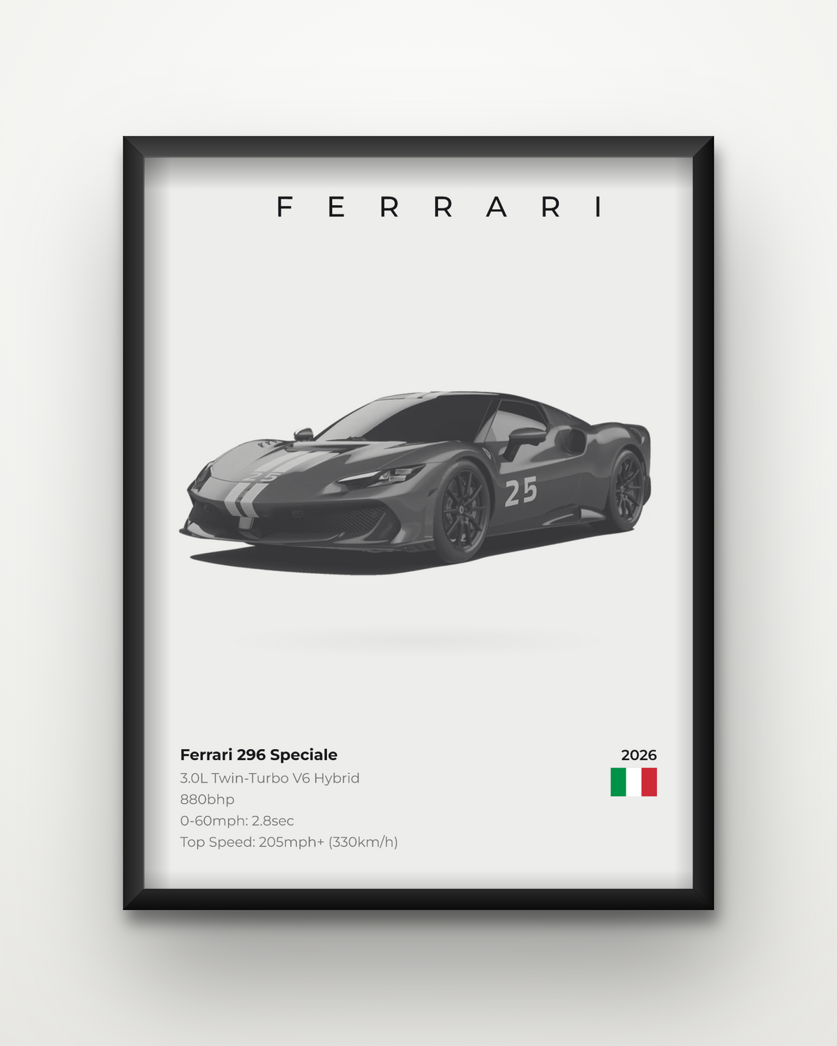 Ferrari 296 Speciale Framed Car Poster