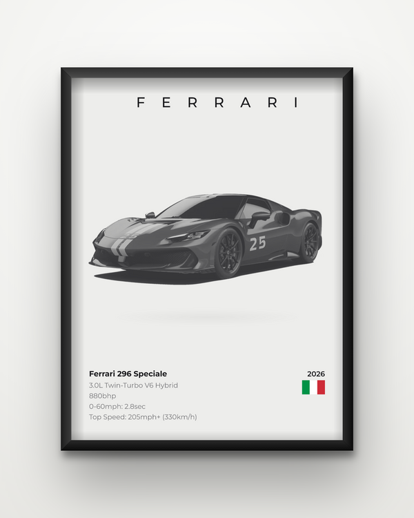 Ferrari 296 Speciale Framed Car Poster