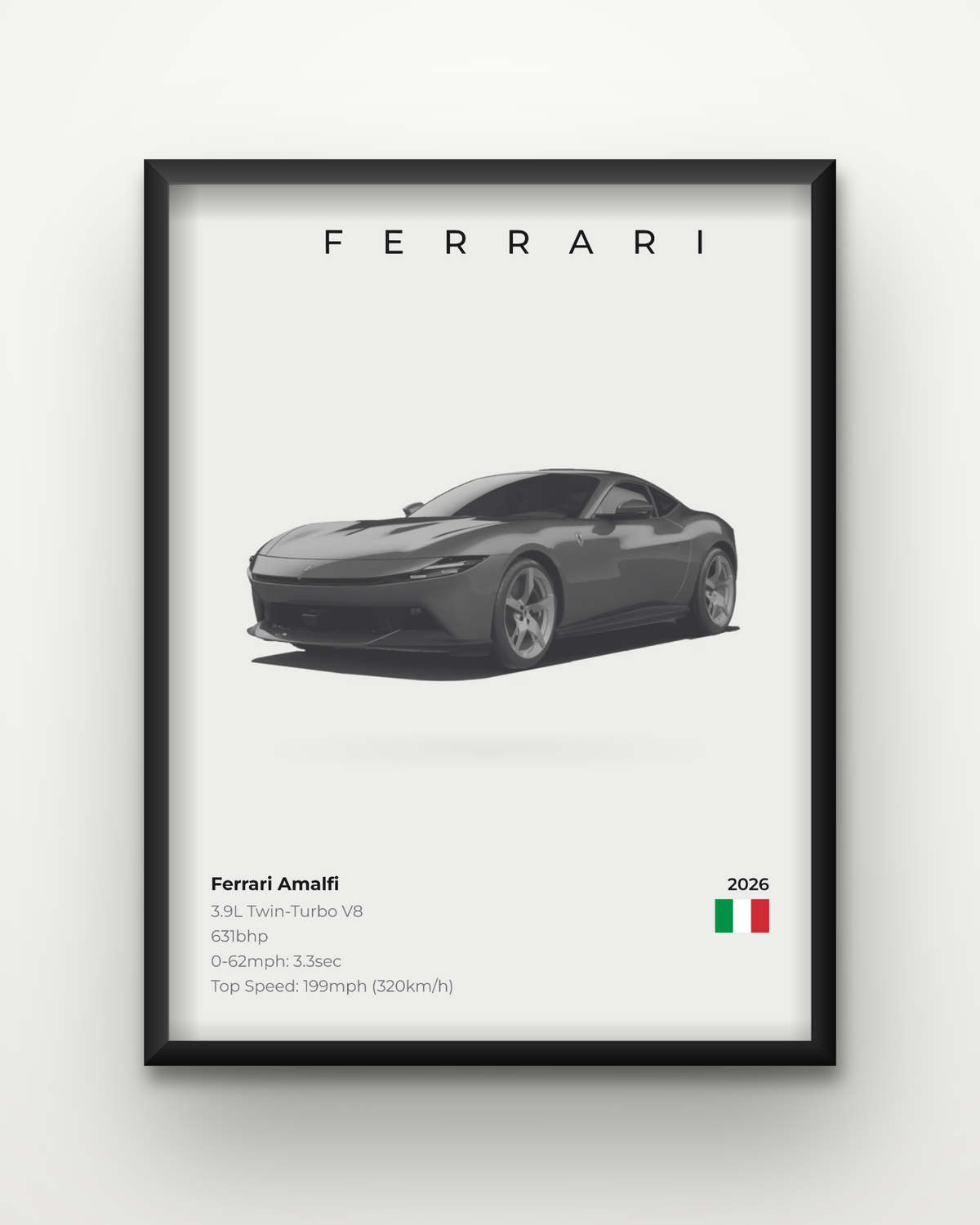 Ferrari Amalfi Framed Car Poster