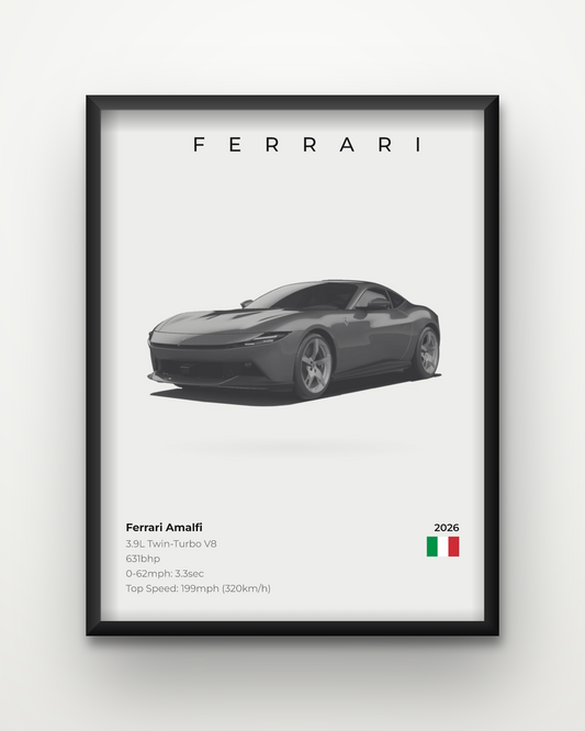 Ferrari Amalfi Framed Car Poster