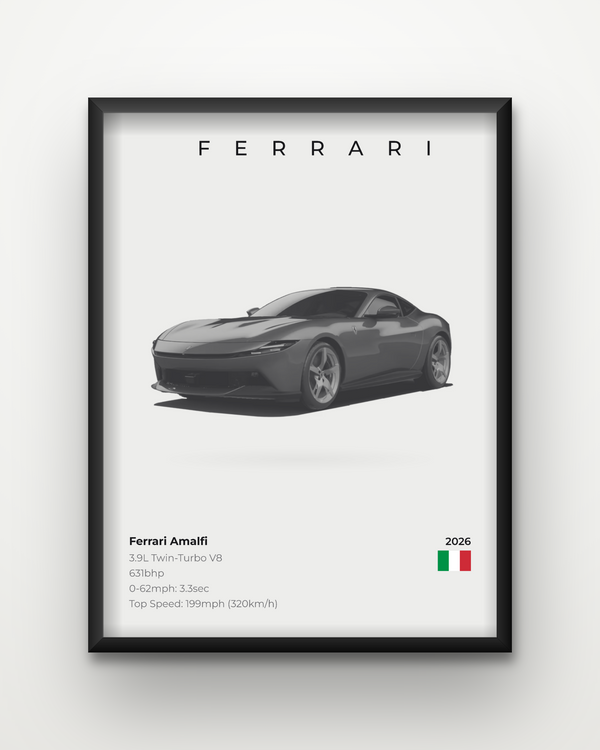 Ferrari Amalfi Framed Car Poster