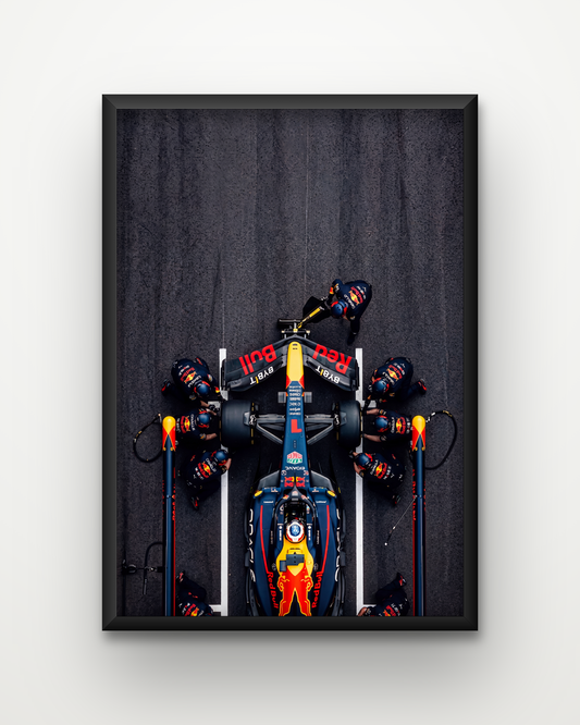 Red Bull – Overhead Pit Stop Framed Poster