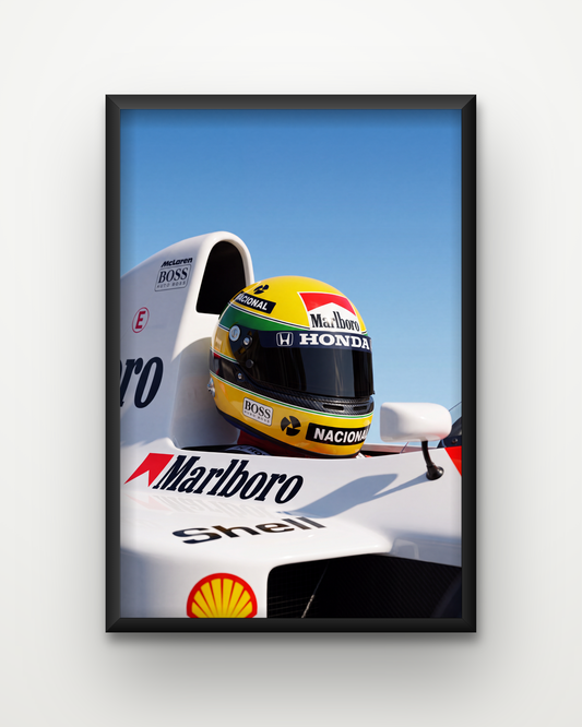 Ayrton Senna – Helmet Framed Poster