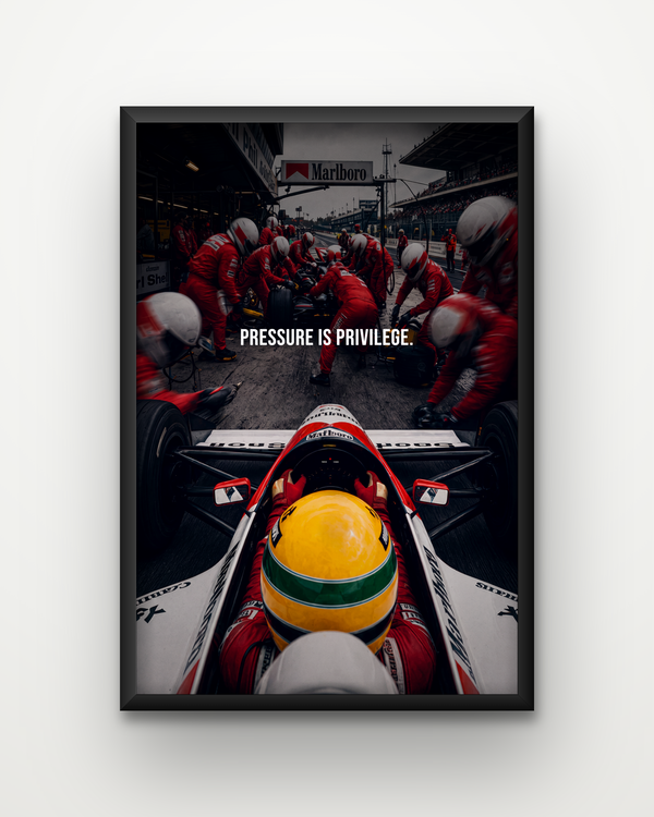 Ayrton Senna – Pit Lane Framed Poster