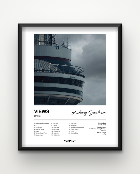 Drake — Views Framed Album Poster